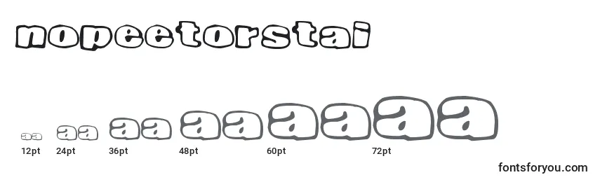 Размеры шрифта NopeeTorstai