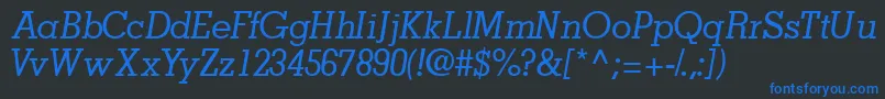 JaaksskItalic Font – Blue Fonts on Black Background