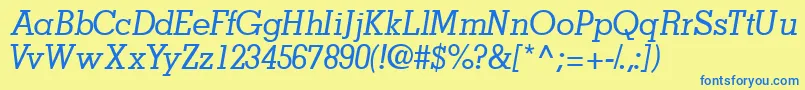 JaaksskItalic Font – Blue Fonts on Yellow Background