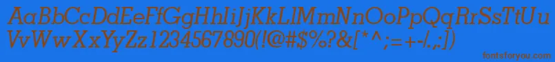 JaaksskItalic Font – Brown Fonts on Blue Background