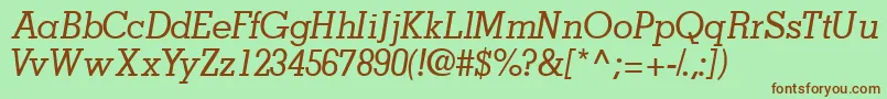 JaaksskItalic Font – Brown Fonts on Green Background