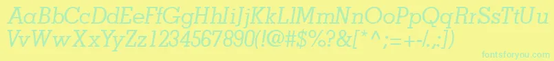 JaaksskItalic Font – Green Fonts on Yellow Background