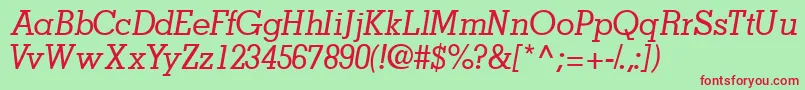 JaaksskItalic Font – Red Fonts on Green Background