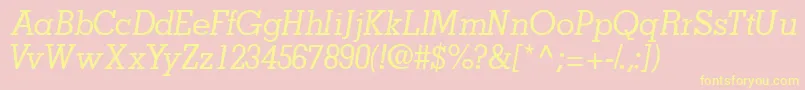 JaaksskItalic Font – Yellow Fonts on Pink Background