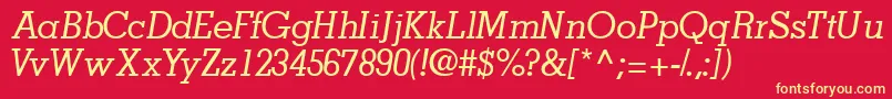 JaaksskItalic Font – Yellow Fonts on Red Background