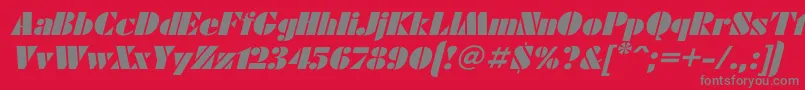 フォントFuturae1 – 赤い背景に灰色の文字