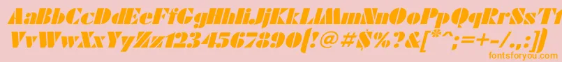 Futurae1 Font – Orange Fonts on Pink Background