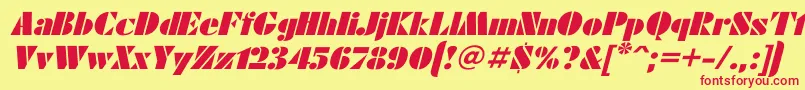 Futurae1 Font – Red Fonts on Yellow Background