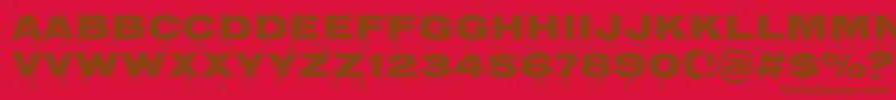 フォントNosiferRegular – 赤い背景に茶色の文字