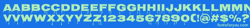 NosiferRegular Font – Green Fonts on Blue Background