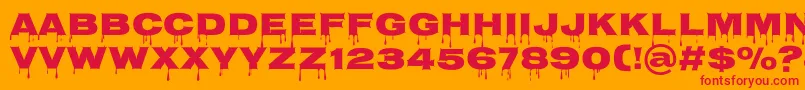 fuente NosiferRegular – Fuentes Rojas Sobre Fondo Naranja