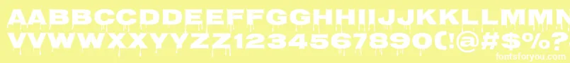 NosiferRegular Font – White Fonts on Yellow Background