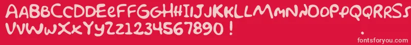Czcionka SimpsonfontDemo – różowe czcionki na czerwonym tle