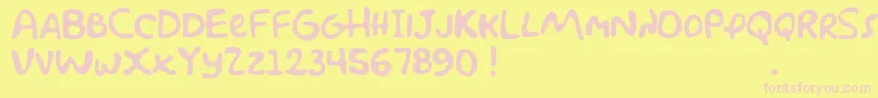 SimpsonfontDemo Font – Pink Fonts on Yellow Background