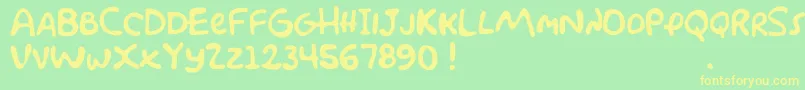 SimpsonfontDemo-Schriftart – Gelbe Schriften auf grünem Hintergrund