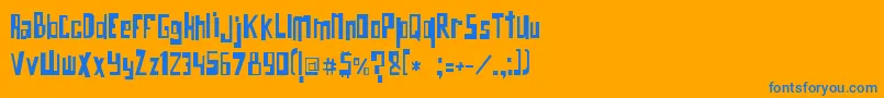 フォントObicho – オレンジの背景に青い文字