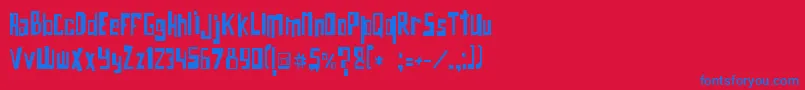 Obicho Font – Blue Fonts on Red Background