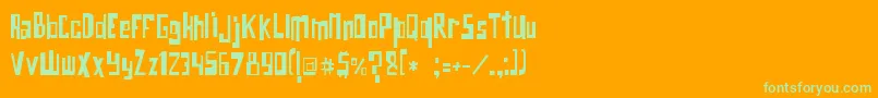 Weitere Informationen zur Obicho-Schriftart Obicho-Schriftart – Grüne Schriften auf orangefarbenem Hintergrund