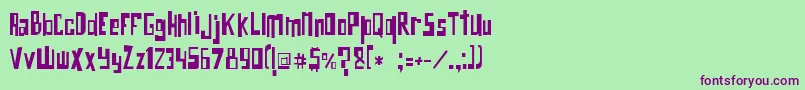 Obicho Font – Purple Fonts on Green Background