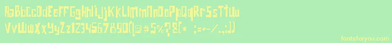 Obicho Font – Yellow Fonts on Green Background