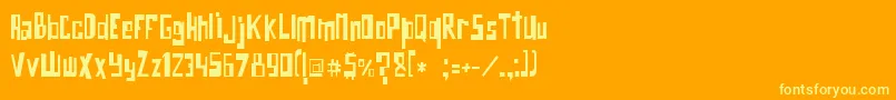 Weitere Informationen zur Obicho-Schriftart Obicho-Schriftart – Gelbe Schriften auf orangefarbenem Hintergrund