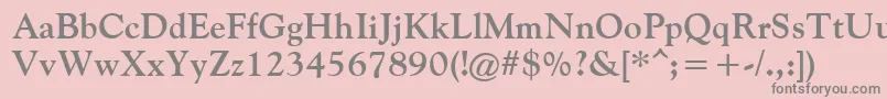 GoudiOldeStyleBold-Schriftart – Graue Schriften auf rosa Hintergrund