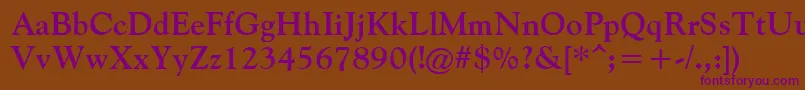 GoudiOldeStyleBold Font – Purple Fonts on Brown Background