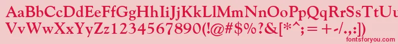 GoudiOldeStyleBold-Schriftart – Rote Schriften auf rosa Hintergrund