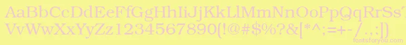 Bookmanttt Font – Pink Fonts on Yellow Background