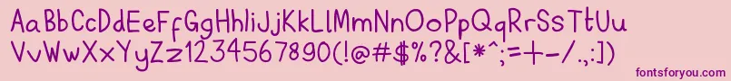 AxelGilbyComicSans Font – Purple Fonts on Pink Background