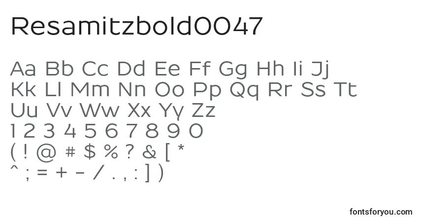 Czcionka Resamitzbold0047 – alfabet, cyfry, specjalne znaki