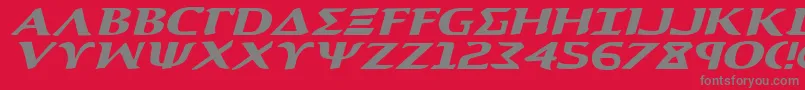 AegisExpandedItalic Font – Gray Fonts on Red Background