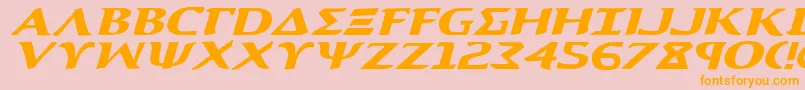 Шрифт AegisExpandedItalic – оранжевые шрифты на розовом фоне