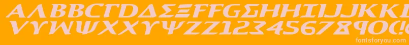 AegisExpandedItalic Font – Pink Fonts on Orange Background