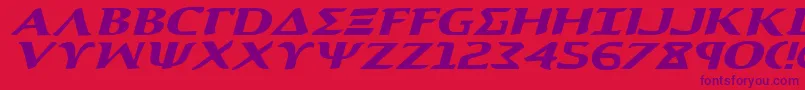Czcionka AegisExpandedItalic – fioletowe czcionki na czerwonym tle