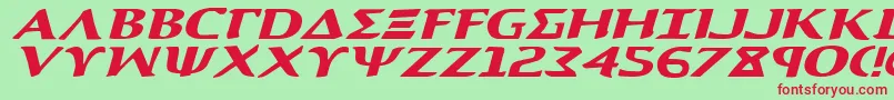 AegisExpandedItalic Font – Red Fonts on Green Background