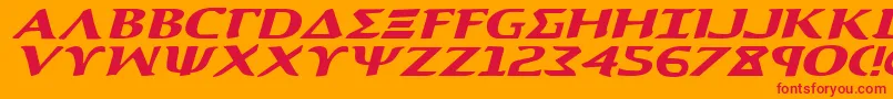 AegisExpandedItalic Font – Red Fonts on Orange Background