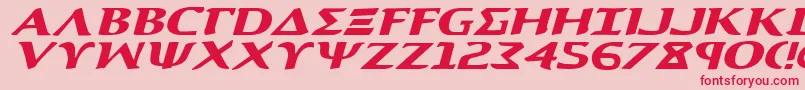 AegisExpandedItalic Font – Red Fonts on Pink Background
