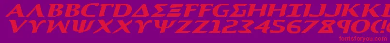 フォントAegisExpandedItalic – 紫の背景に赤い文字