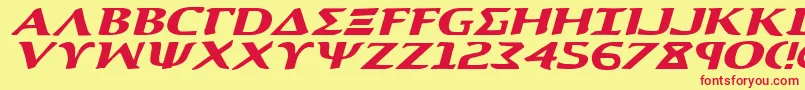 AegisExpandedItalic Font – Red Fonts on Yellow Background