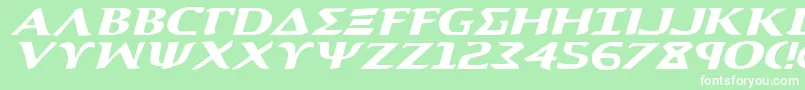 AegisExpandedItalic Font – White Fonts on Green Background