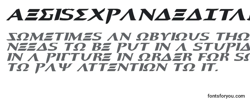 Обзор шрифта AegisExpandedItalic