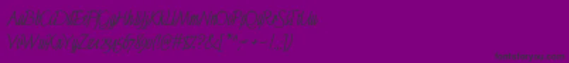 FinelineMacro Font – Black Fonts on Purple Background