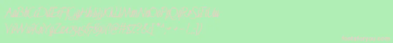 FinelineMacro Font – Pink Fonts on Green Background