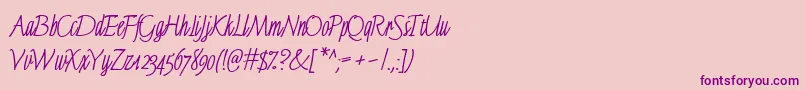 FinelineMacro Font – Purple Fonts on Pink Background