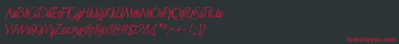 FinelineMacro Font – Red Fonts on Black Background