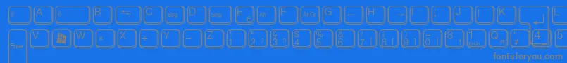Czcionka AaqwertzTasten – szare czcionki na niebieskim tle