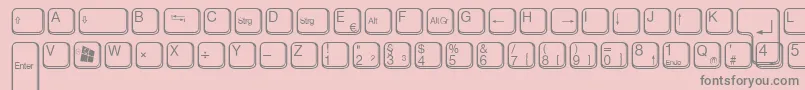フォントAaqwertzTasten – ピンクの背景に灰色の文字