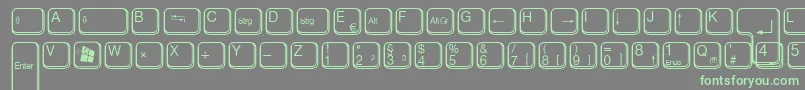 フォントAaqwertzTasten – 灰色の背景に緑のフォント