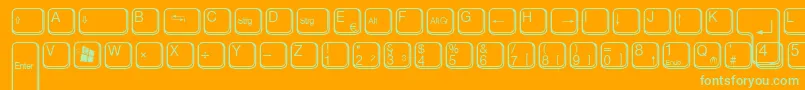 AaqwertzTasten Font – Green Fonts on Orange Background